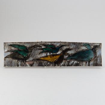 Rut Bryk, a stoneware 'Flock of Birds' wall relief, Arabia, Finland ca 1955.