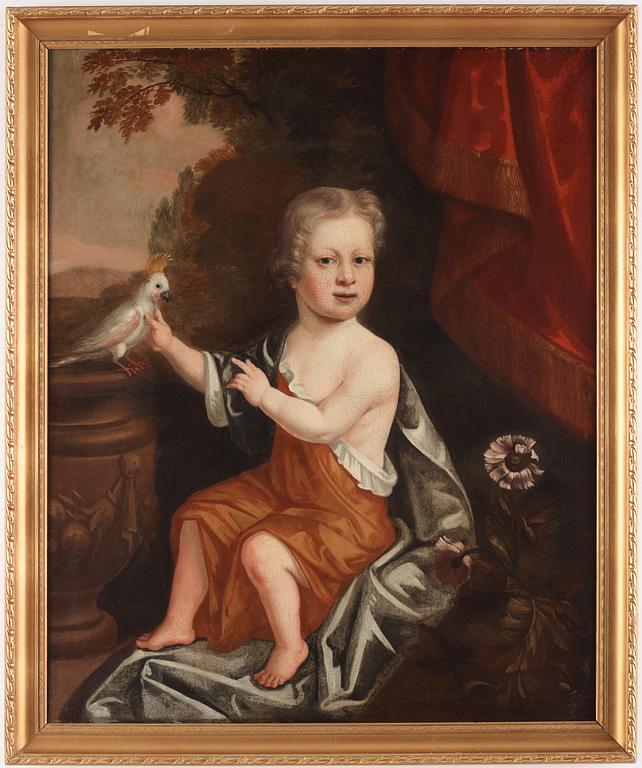 Peter Lely (Pieter van der Faes) Follower of, Boy with Parrot.