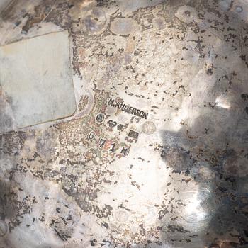 K Anderson, kaffeservis, 3 delar, silver, Stockholm 1936. Nysilverbricka samma modell medföljer.