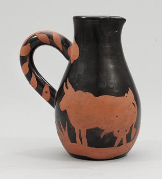 A Pablo Picasso "Picador" faience jug, Madoura France, 1952.