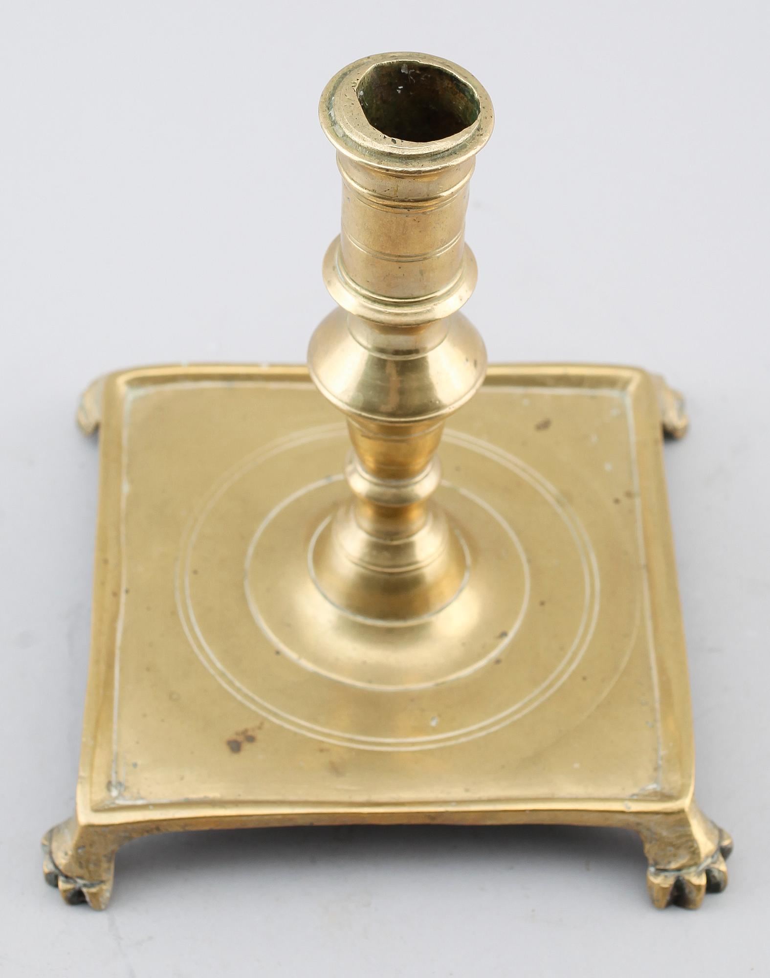 LJUSSTAKE, mässing, 1600-tal.