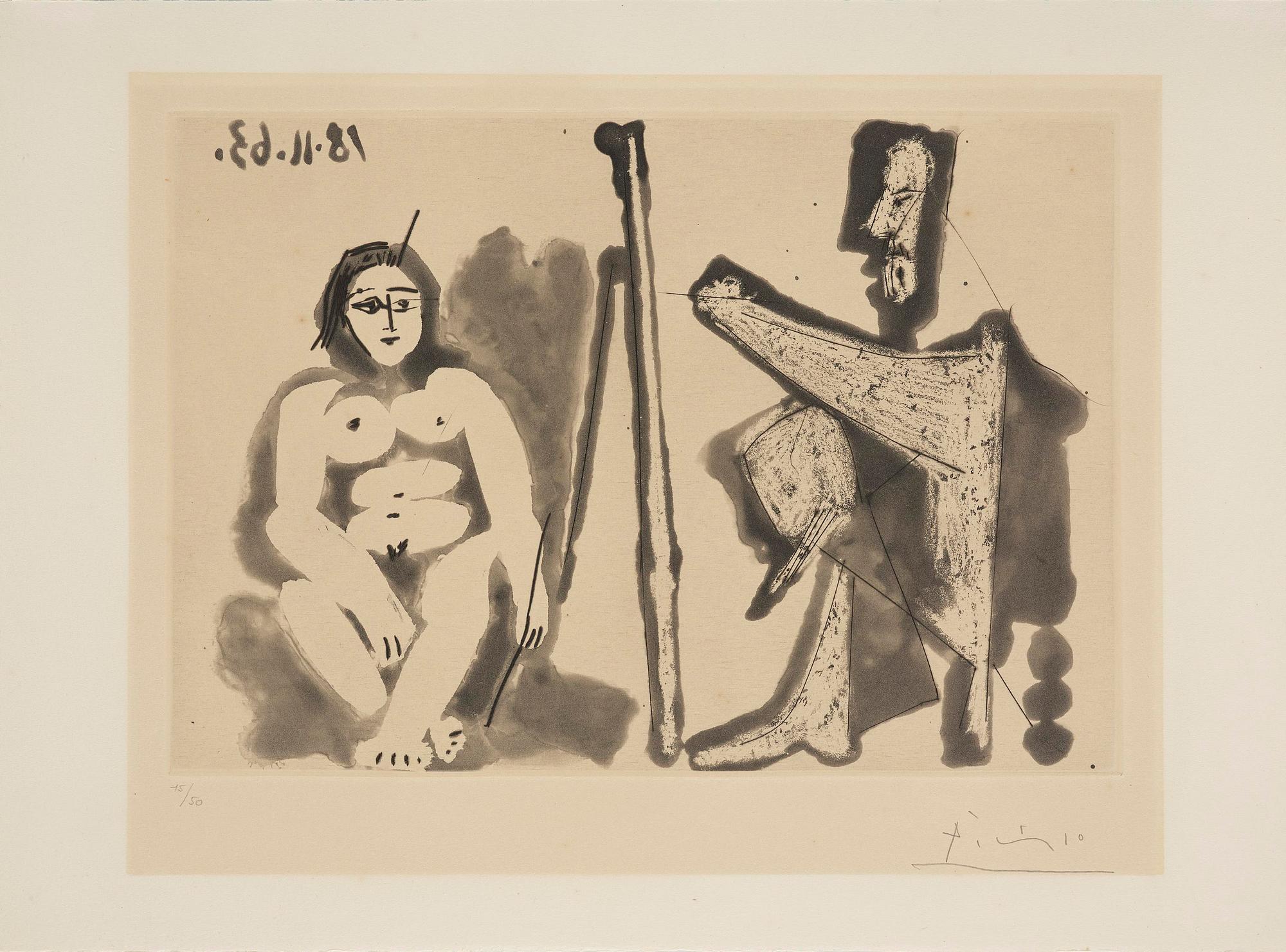 Pablo Picasso, ”Le Peintre Et Son Modele".