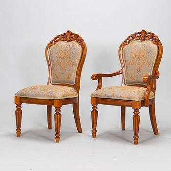 Six mahogany chairs, late 20th century.
