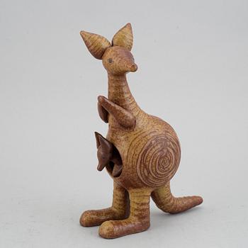 Lisa Larson, a stoneware figurine, 'Kangaroo and joey' from the series 'Stora Zoo', for Gustavsberg.