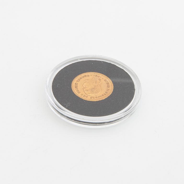 Guldmynt Sverige, Oscar II 5 kr, 1881.