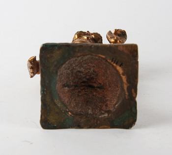 RÖKELSEKAR, FIGURIN, 1+2, brons mm. 1900-tal.