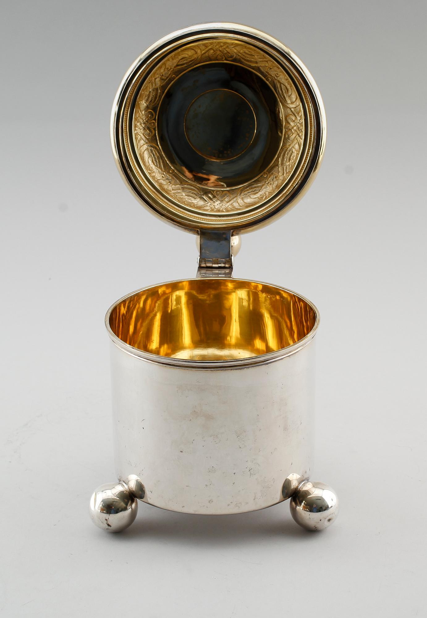 DRYCKESKANNA, silver, K Anderson, Stockholm 1898. Vikt ca 893 g.