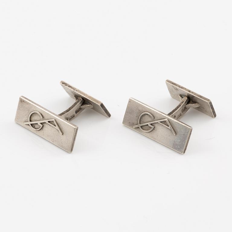 Wiwen Nilsson, cufflinks, a pair of silver, Lund 1938.