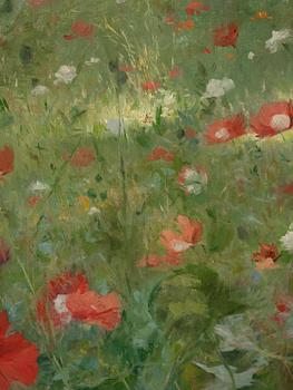 Julius Le Blanc Stewart, Poppy field with resting model.