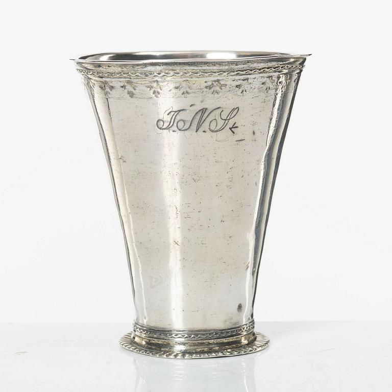 A silver beaker, mark of Christoffer Wasserman, (active 1734-1770) Lindesberg, Sweden.
