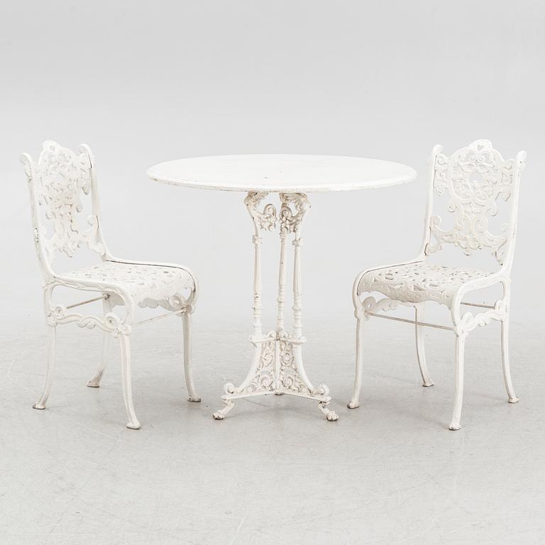 Garden furniture, 3 pieces, mid-20th century.