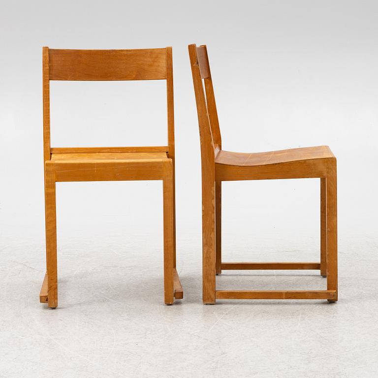 A set of six chairs, so-called "Orchestra chair", mid-20th century.