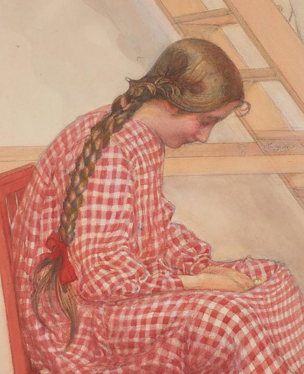 Carl Larsson, "Dom spritar ärter"/ "Ärtspritning".