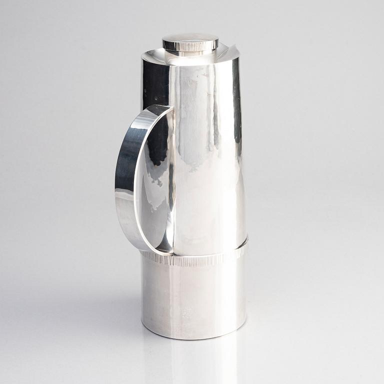 Barbro Littmarck, a sterling silver thermos, mark of W.A Bolin, Stockholm 1967.