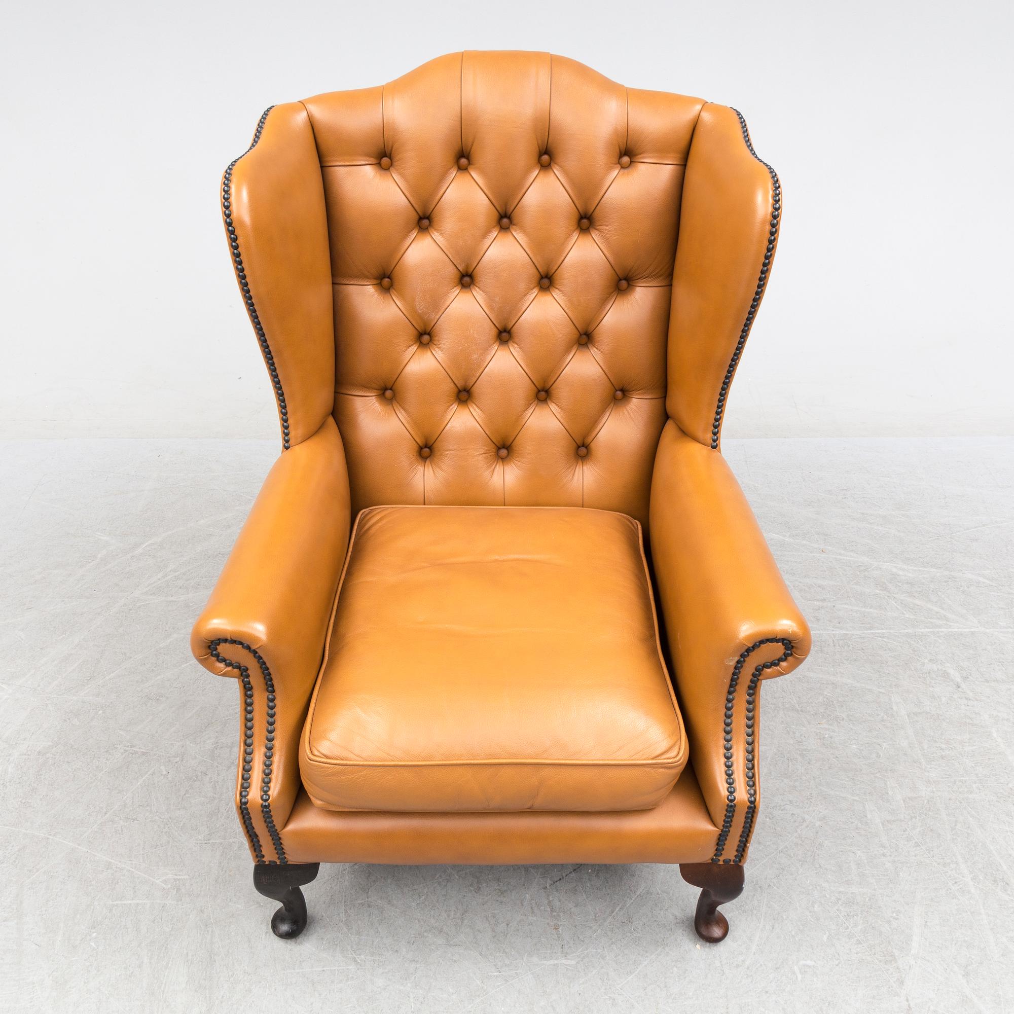 FÅTÖLJ, Engelsk stil, sent 1900-tal.