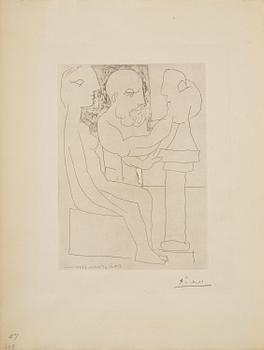 882. Pablo Picasso, "Vieux sculpteur au travail I" from: "La Suite Vollard".