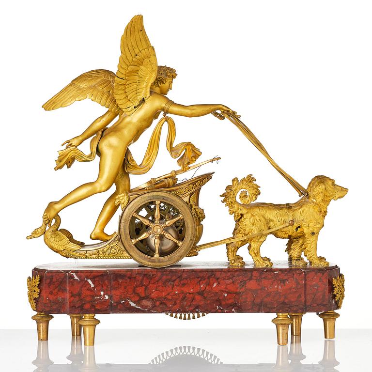 Bordspendyl, av André-Antoine Ravrio (bronsfabrikör verksam i Paris 1777 - 1814), Directoire.