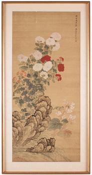 A Chinse scroll painting, signed Yun Yuancheng, possibly 18th Century.