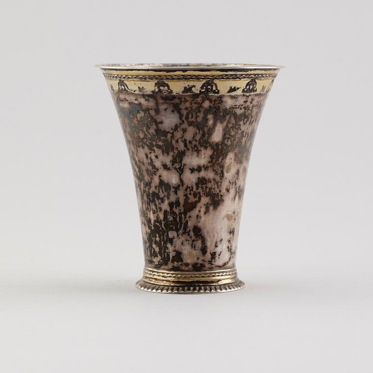 BÄGARE, silver, Johan Söderdahl, Söderköping 1762. Vikt ca 78 gram.