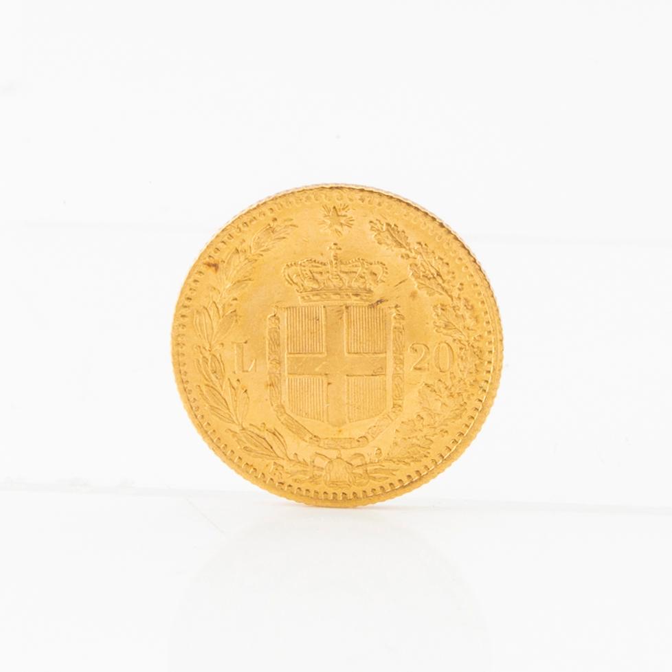 Guldmynt 20 Lire 1882 Italien Umberto I.