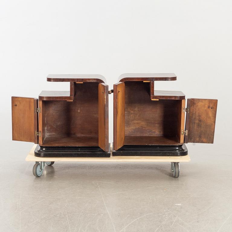SÄNGBORD, ett par, art deco-stil 1900-talets mitt.