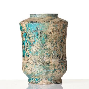 A Kashan pottery jar (Albarello), Persia, 13th century.