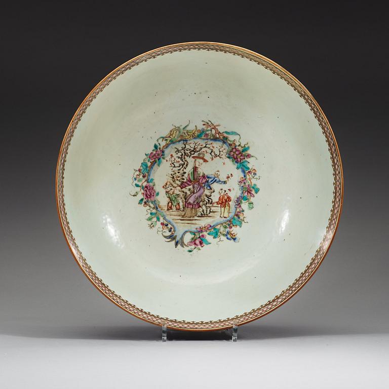 A large famille rose punch bowl, Qing dynasty, Qianlong (1736-95).