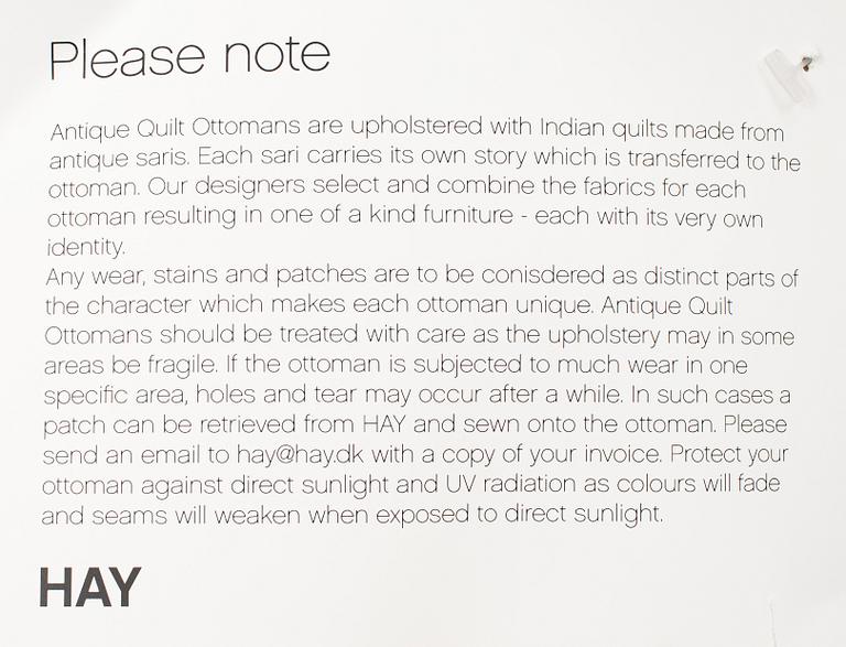 HAY 'Antique quilt ottoman'.