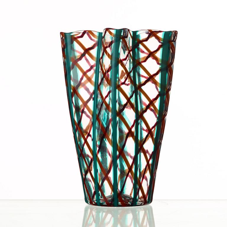 Fulvio Bianconi, A Fulvio Bianconi 'Scozzese' vase, Venini Murano Italy circa 1954.