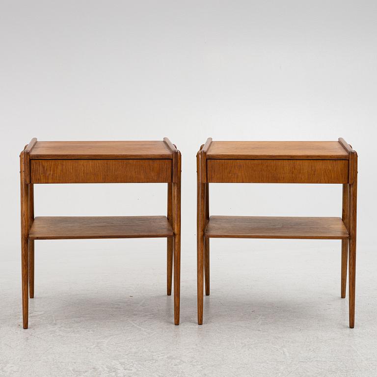 Bedside tables, a pair, teak, mid-20th century,.