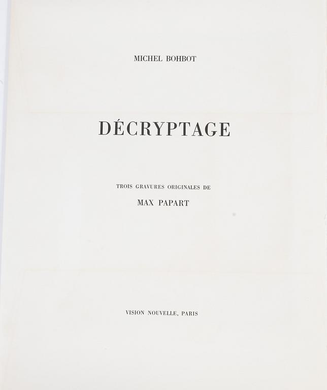 Max Papart, portfolio with 3 etchings in colour, 1977, signed 16/75.