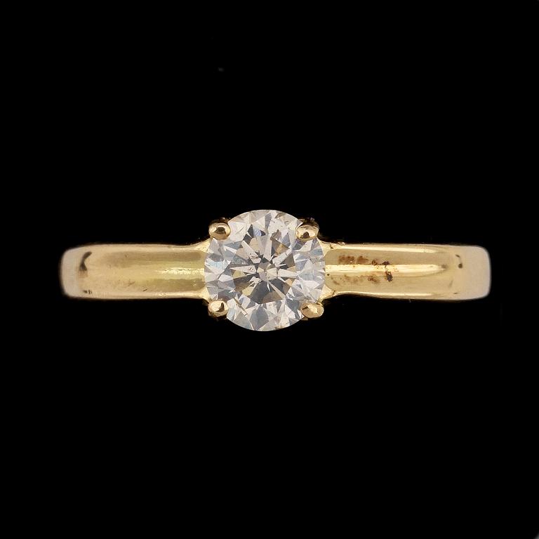 RING, 18k guld med briljantslipad diamant, ca 0.5 ct.