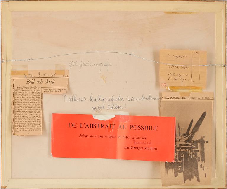 GEORGES MATHIEU, färglitografi, signerad, numrerad 116/150 samt daterad 57.