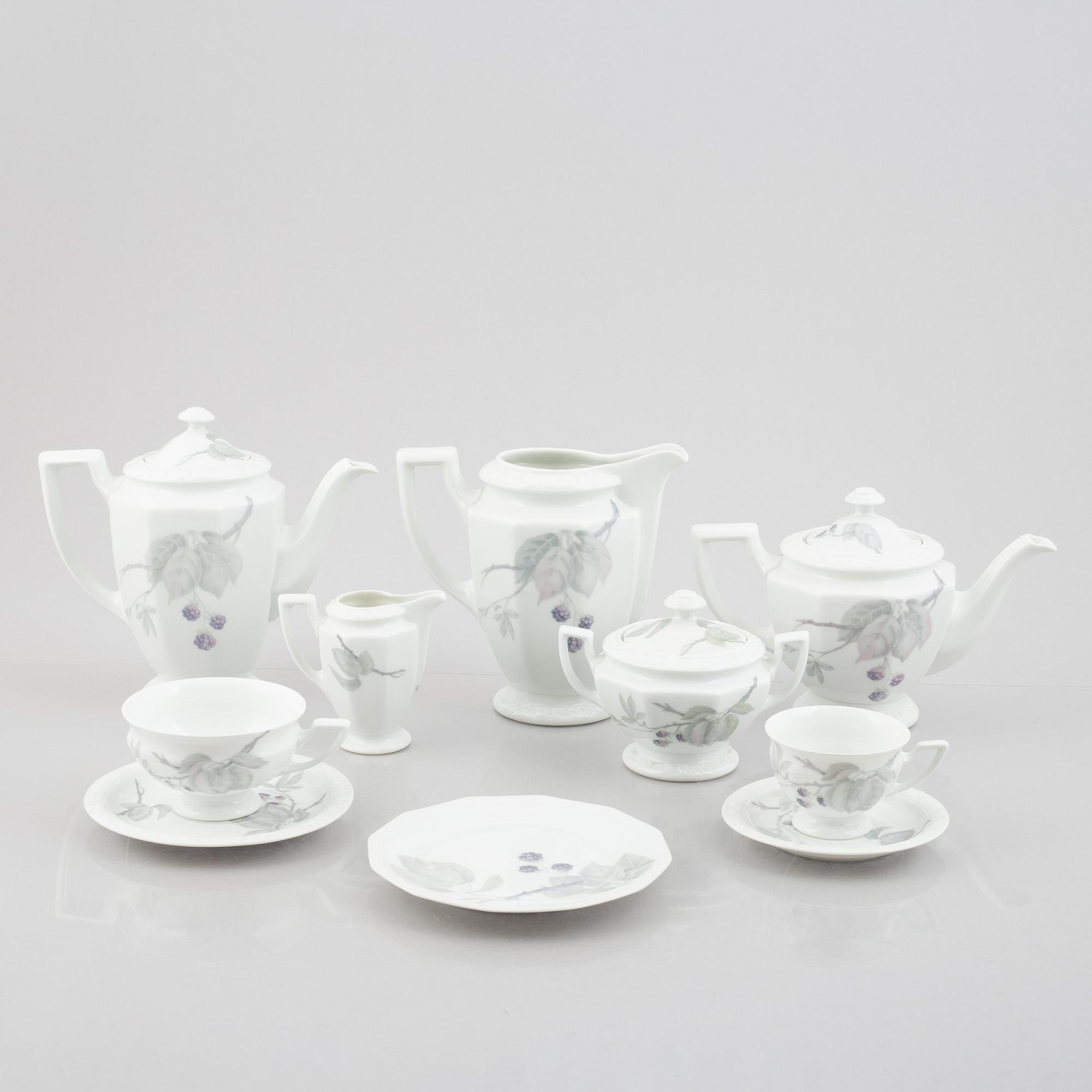 A 77-piece porcelain "Maria Björnbär" coffee and dinner service, Rosenthal, Germany.