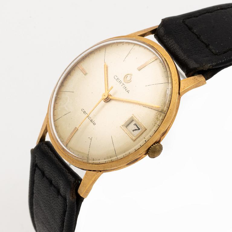 Certina, Certidate, 18K guld, armbandsur, 34 mm.