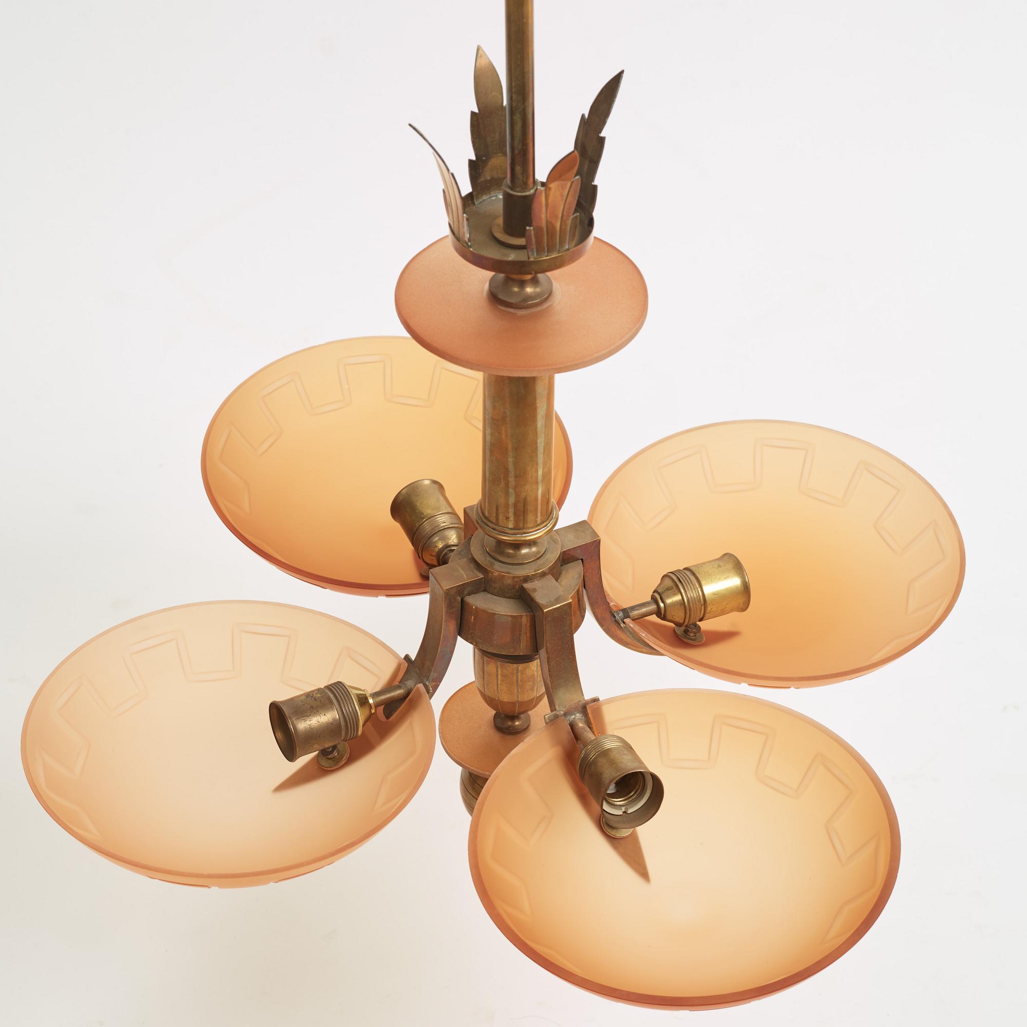 Harald Notini, chandelier, model "10034", Arvid Böhlmarks Lamp Factory, 1930s.