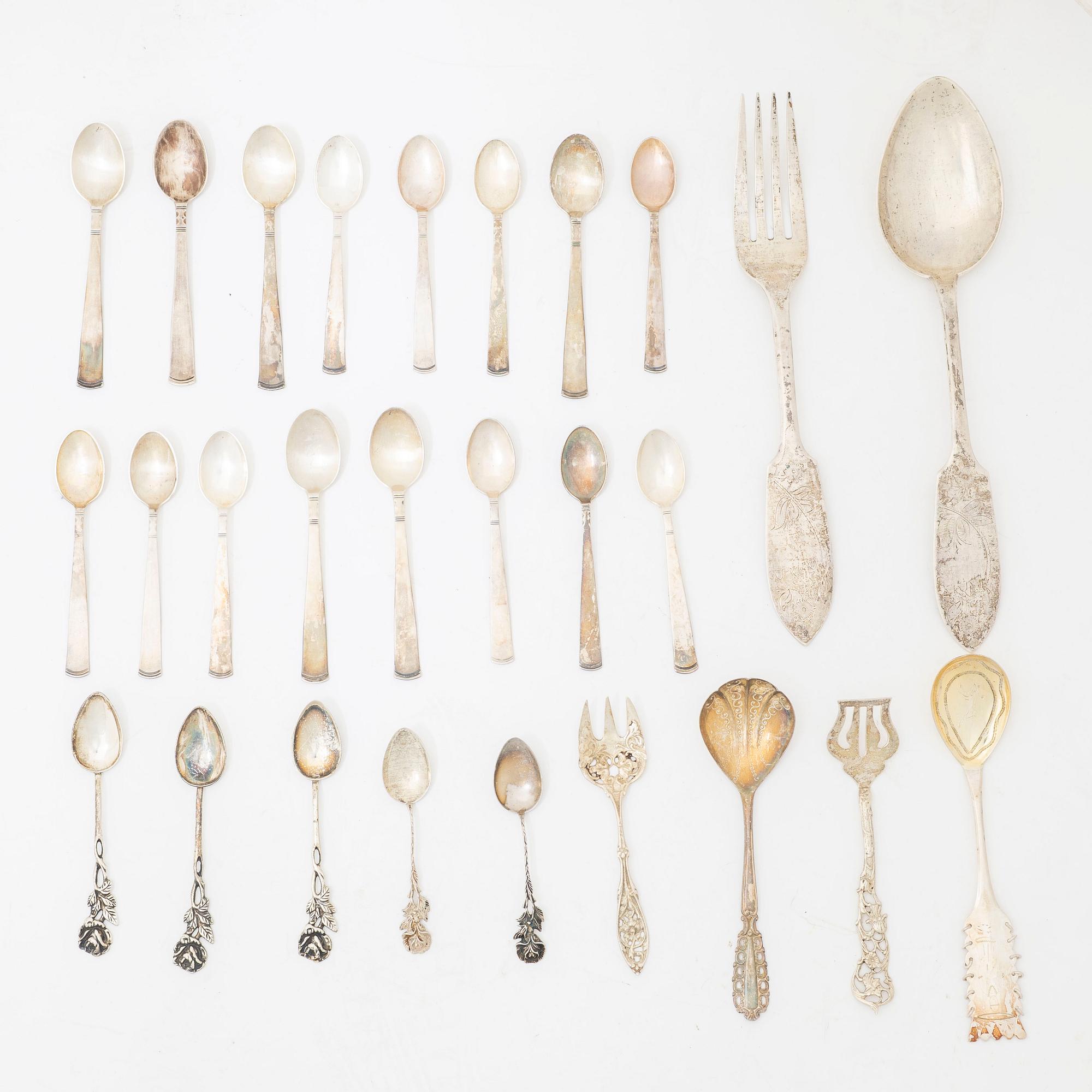 Bestick, 27 st, silver.