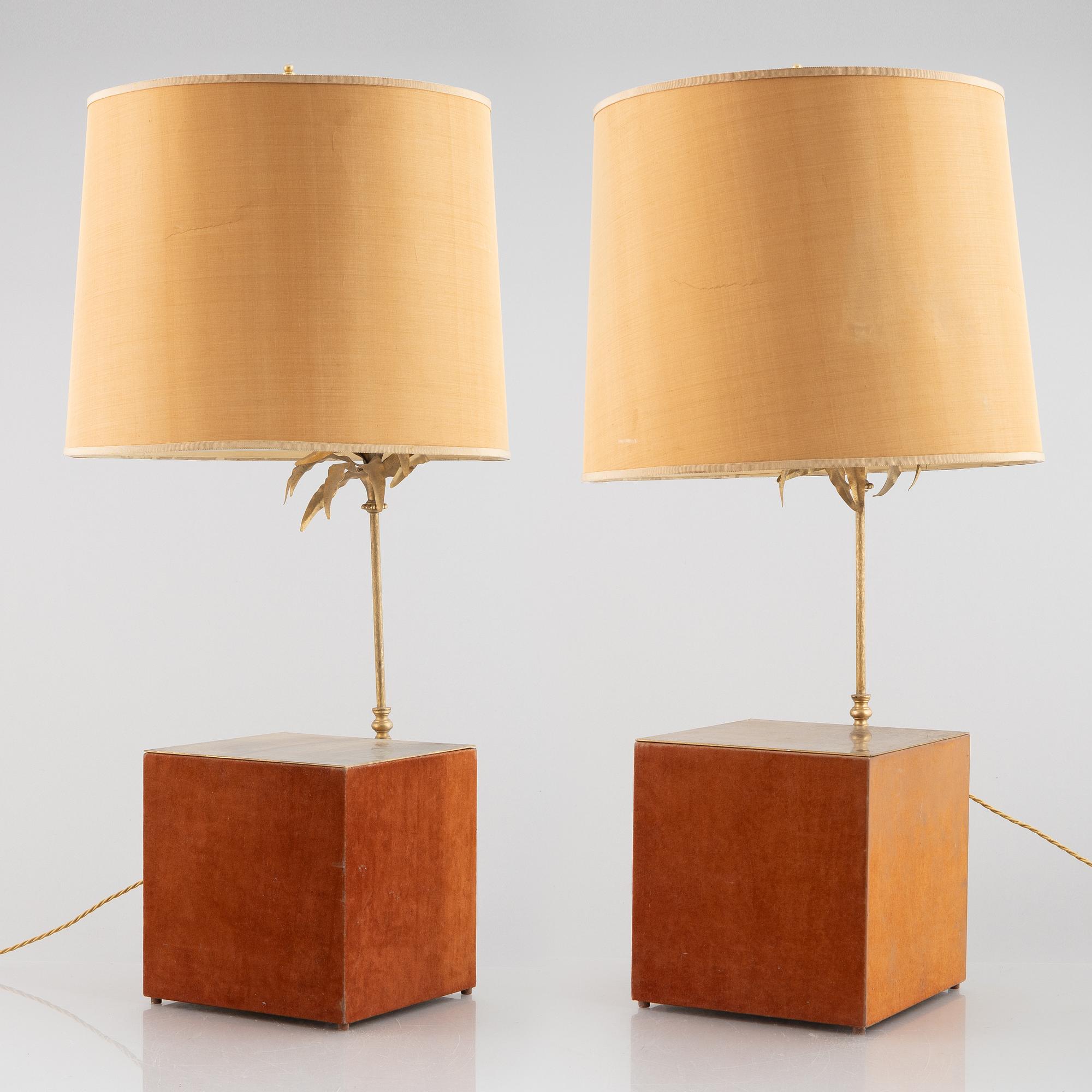 Bordslampor, ett par, 1900-talets senare del.