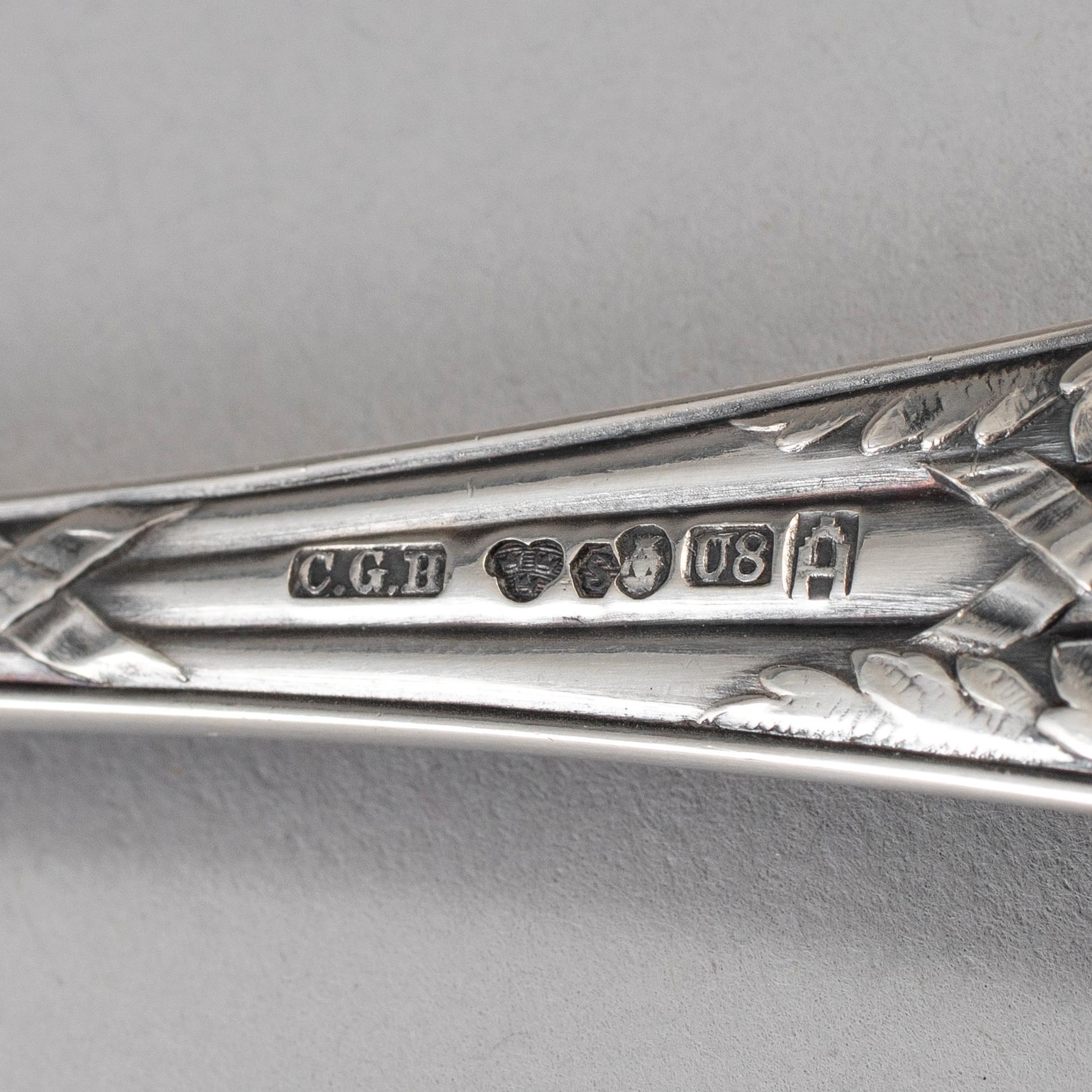 CG HALLBERG, bestickservis, 91 delar, silver, Stockholm, 1940-6.