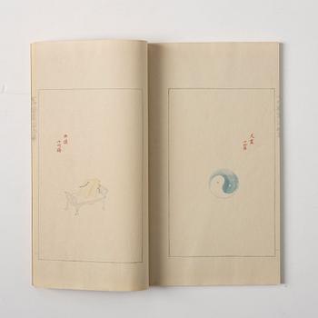 Bok, fyra volymer, "Shi zhu zhai jian pu" by Hu Zhengyan, utgiven av, Rong Bao Zhai Beijing 1952.