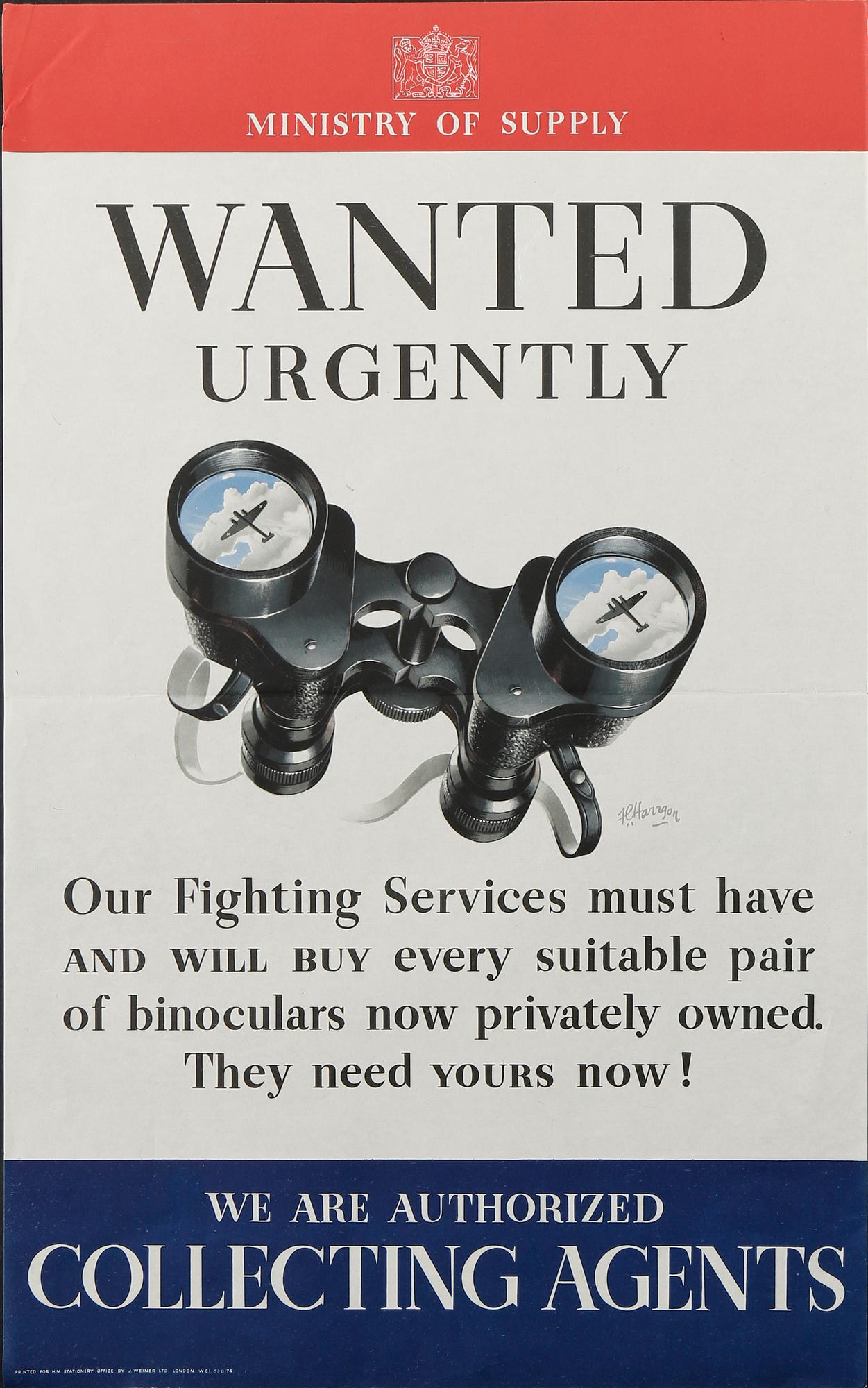 KRIGSAFFISCHER, 7 st, bla Mightier yet!, England 1940-tal.