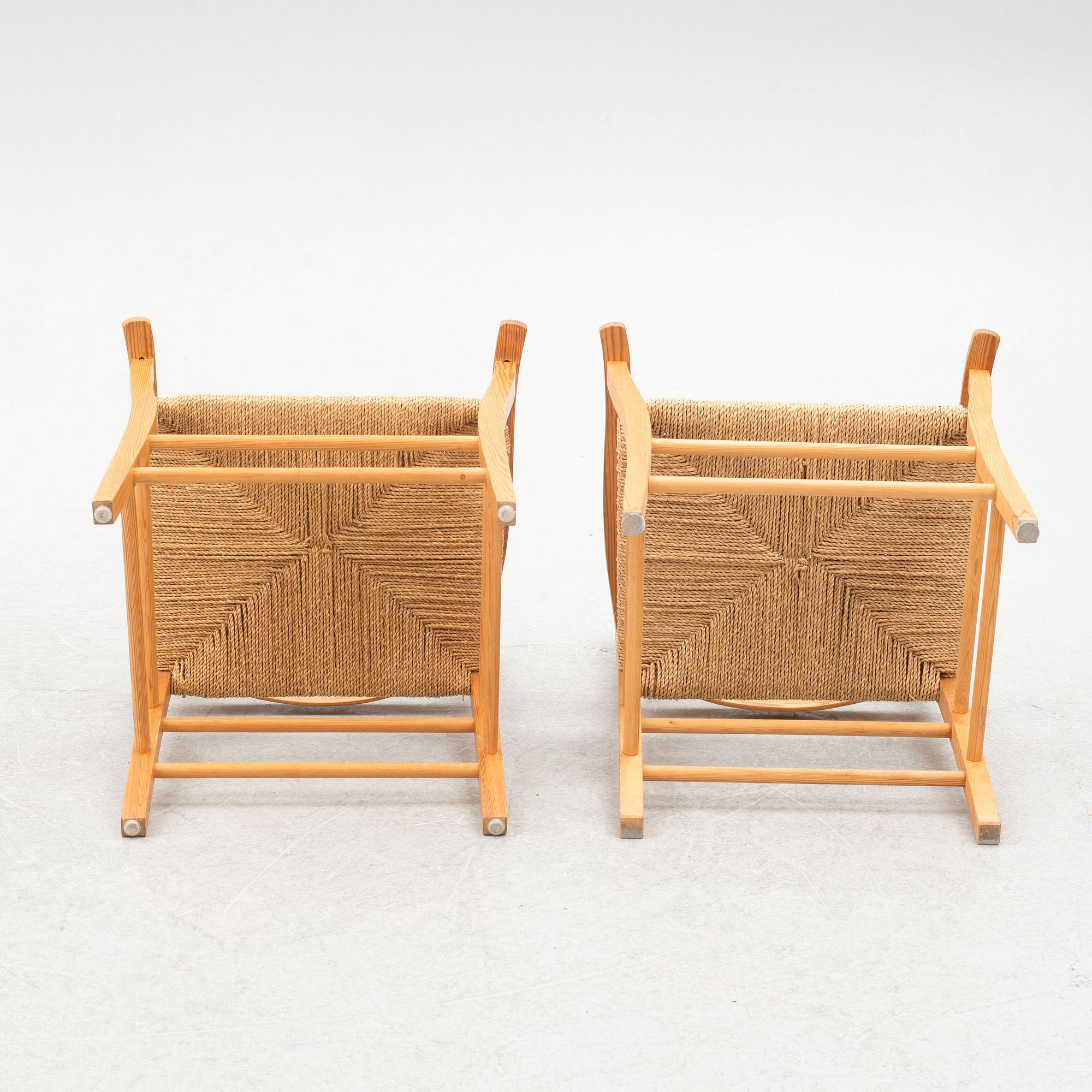 A pair of armchairs and 6 chairs, second half of the 20th century.