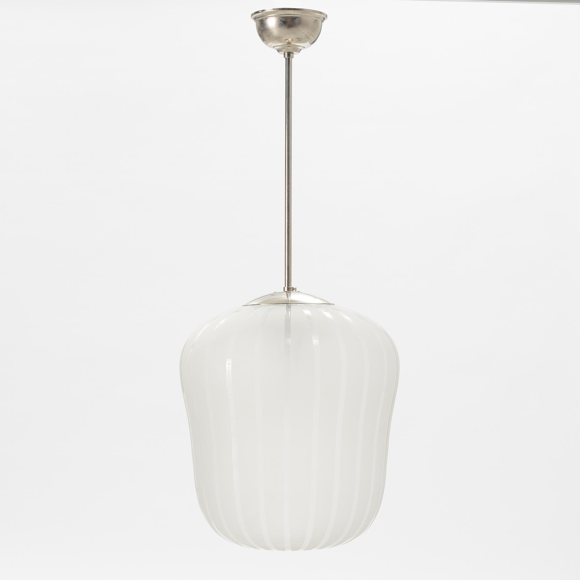 A Swedish Modern glass ceiling light, Orrefors, 1940's.