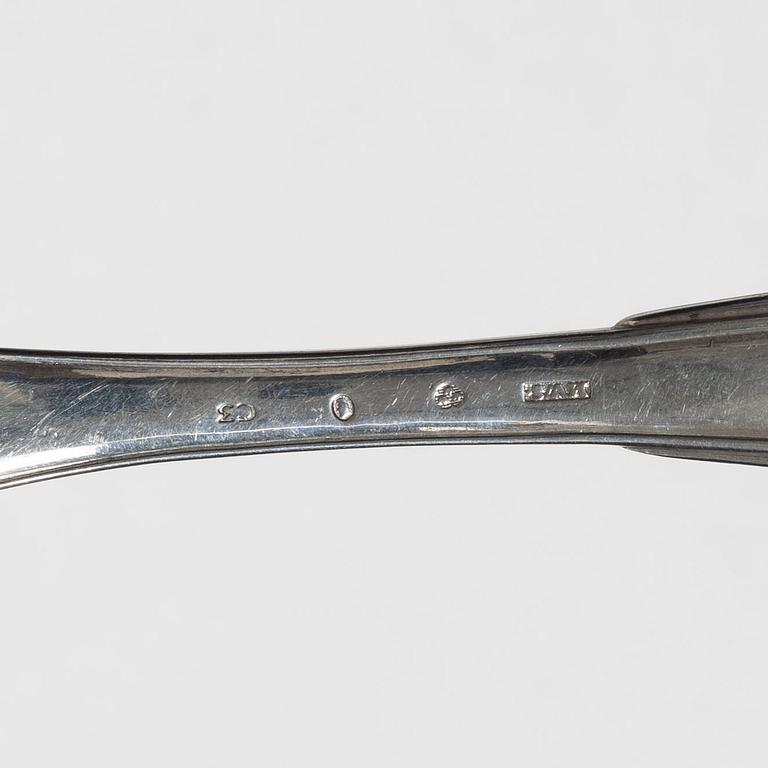 A set of Swedish 19th Century silver spoons (14 pieces).