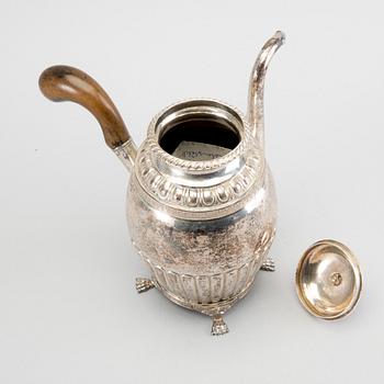 A Swedish 19th century silver coffee pot marks of G Folcker Stockholm 1833, total weight 782 gr.