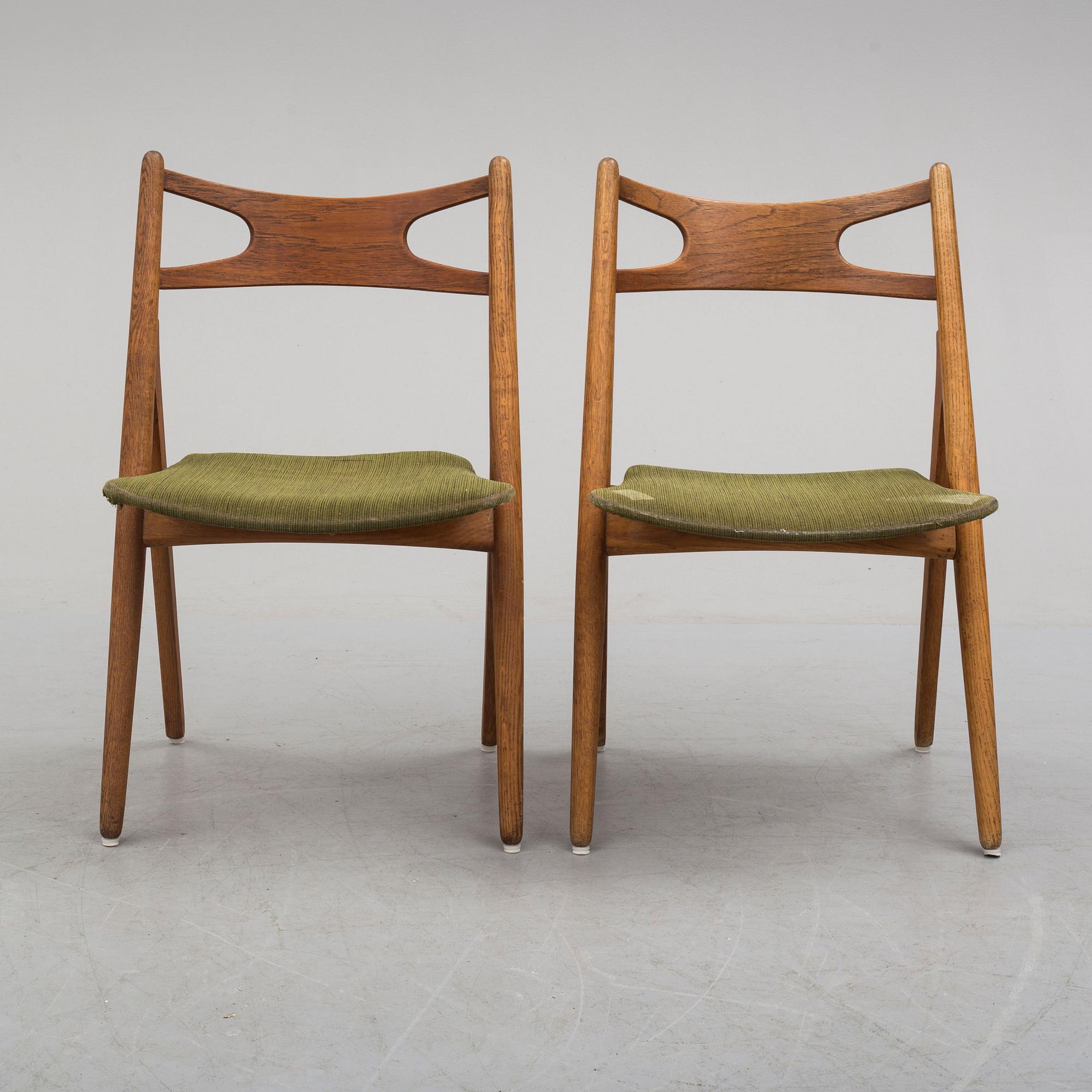 Five model CH-29 chairs by Hans J Wegner,Denmark, mid 20th century.