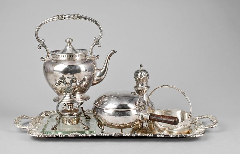 PARTI NYSILVER, 5 st, bl.a. Hallberg, 1900-tal.