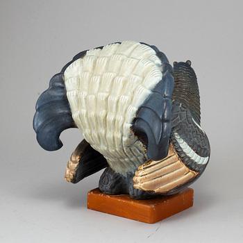 GUNNAR NYLUND, a stoneware sculpture of a grouse, Rörstrand, Sweden.
