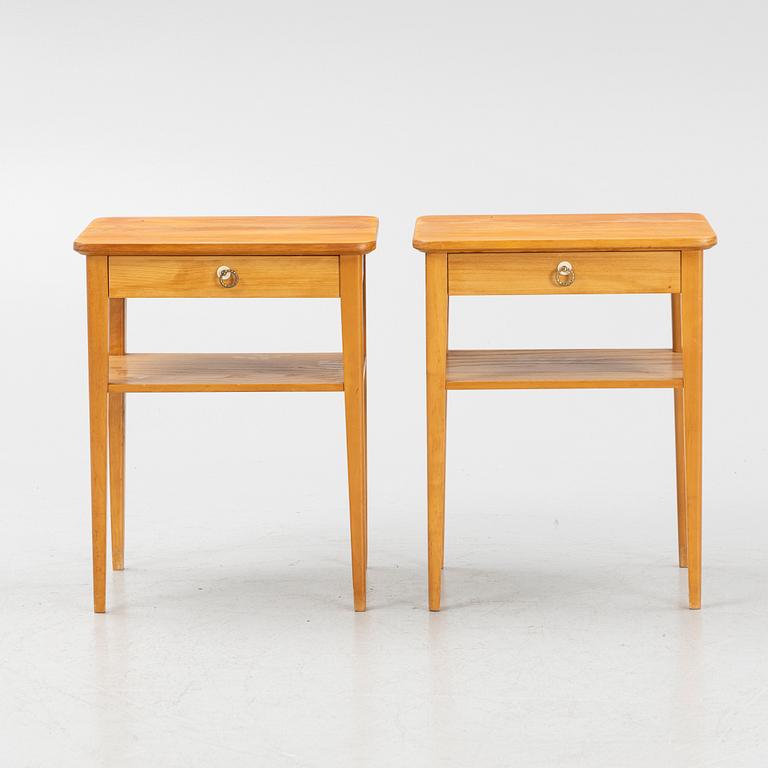 A pair of bedside tables, mid 20th century.