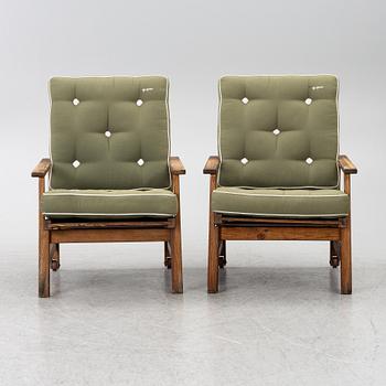 Elsa Stackelberg, a pair of garden armchairs with ottomans, Fri Form, Edsbruk, 1980s.